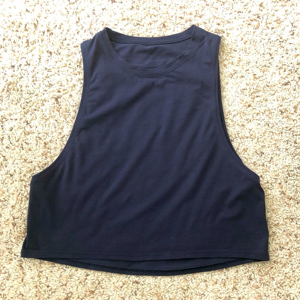 Lululemon - Cut Back Crop Tank- Navy - size 4